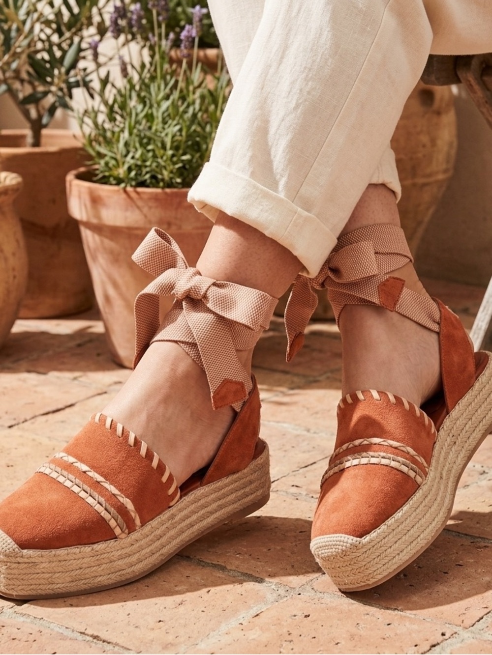 Ulla Johnson Women's Abia Platform Espadrilles Arabian Spice Suede 10 NIB - Picture 2 of 16